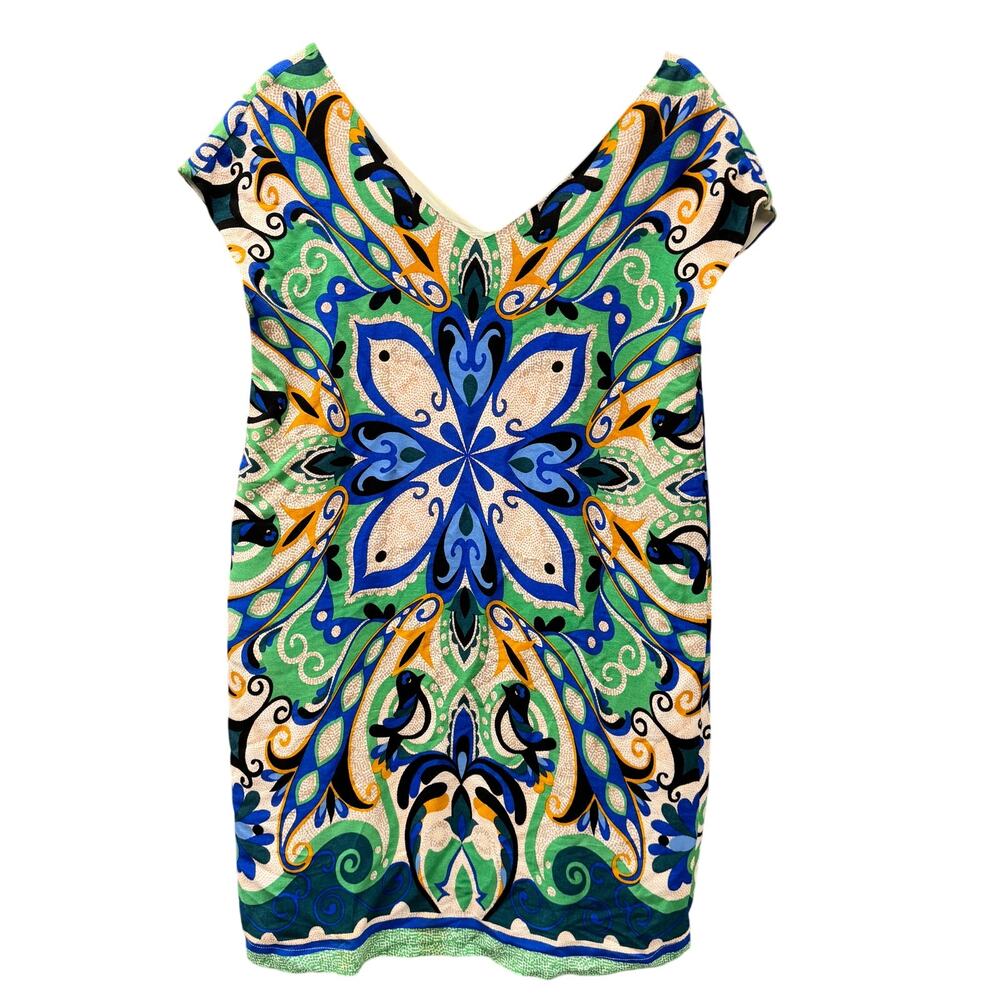 Maeve Anthropologie Dress Womens Small Folksong Bird Shift Knee Length V-Neck